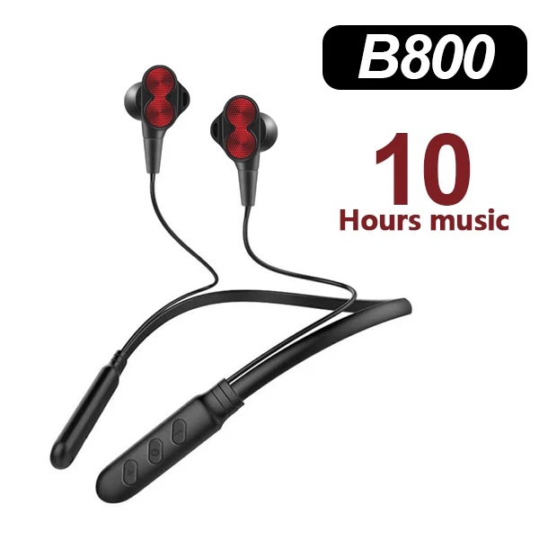 CBAOOOO B800 Bluetooth наушники беспроводные наушники спортивные стерео Bluetooth наушники Auriculars с микрофоном для телефона - Цвет: red B800-10 hours