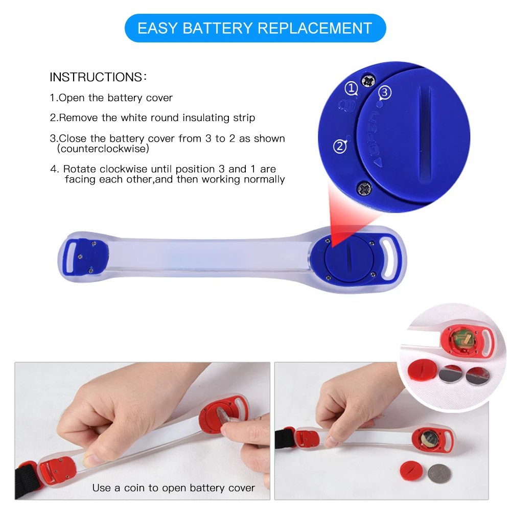 Светодиодный светильник для ночного бега светоотражающий браслет на руку