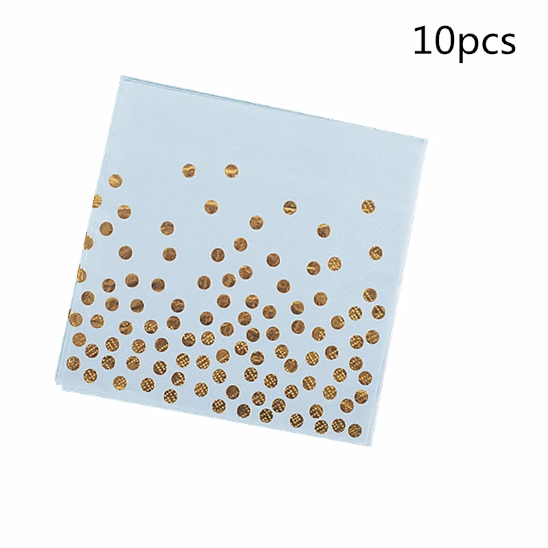 10pcs napkin LISM 40 шт./компл. Красочные Dot бумажные чашки и тарелки Декор на свадьбу День рождения Baby Shower фестиваль для детей столовая посуда все для праздника - Цвет: 10pcs napkin