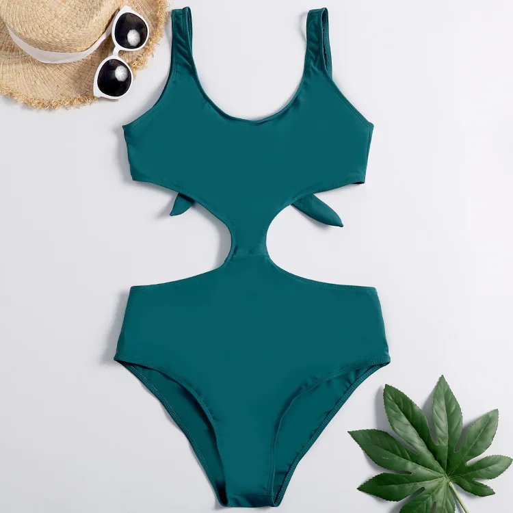 2019 сексуальный летний однотонный бикини с открытой спиной купальный костюм