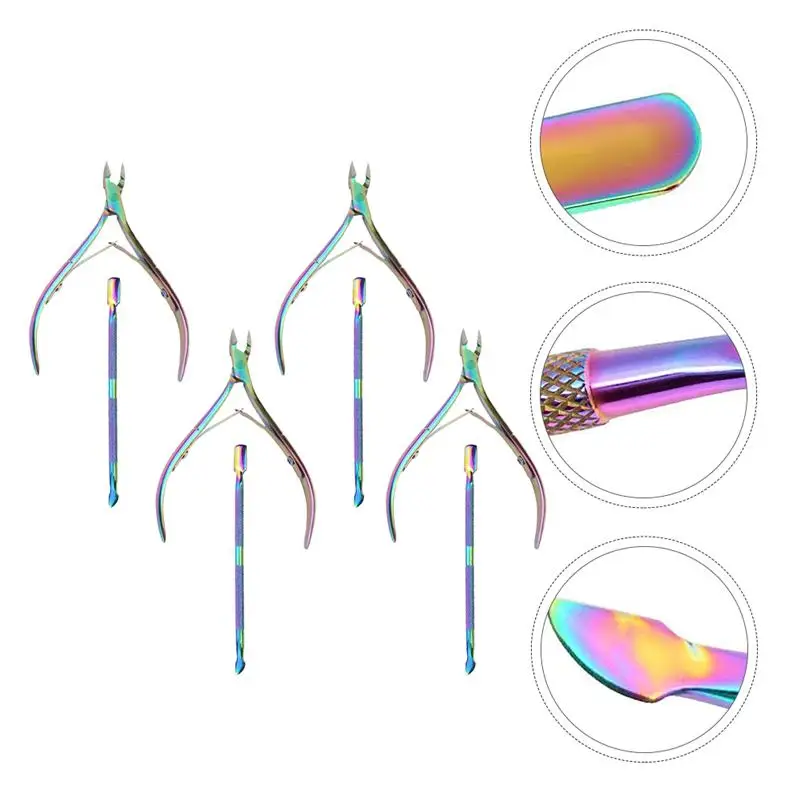 

8pcs Stainless Steel Dead Skin Scissors Cuticle Trimmers Pushers Nail Care Tools