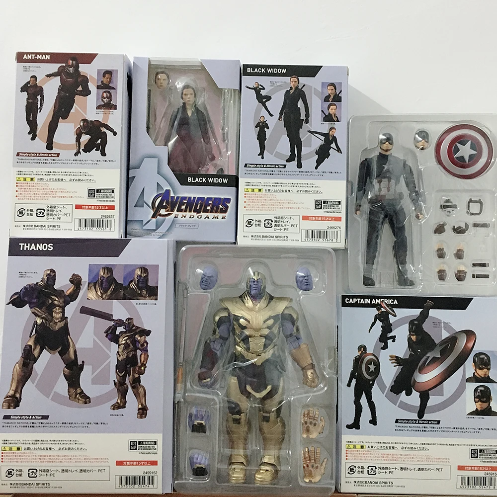 Фильм Мстители 4 эндигра Marvel SHF Thanos Тор Марвел Капитан черная Widow Hawkeye фигурка модель игрушки кукла подарок