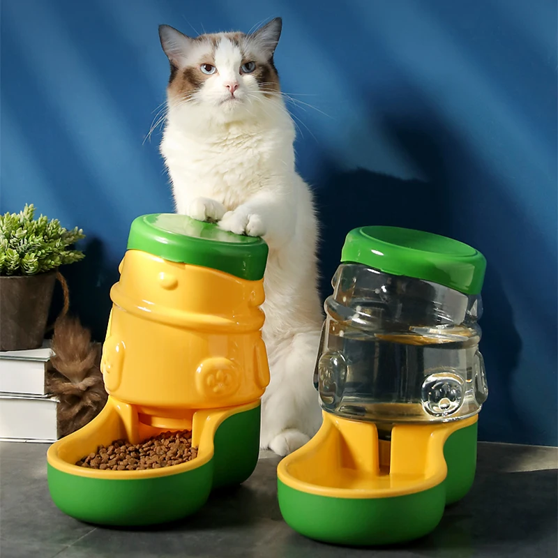 

Dog Food Feeder and Water Dispensers Gravity Pet Feeder 3.2L Big Capacity Automatic Cat Dry Food Dispenser for Dogs Cats Animals