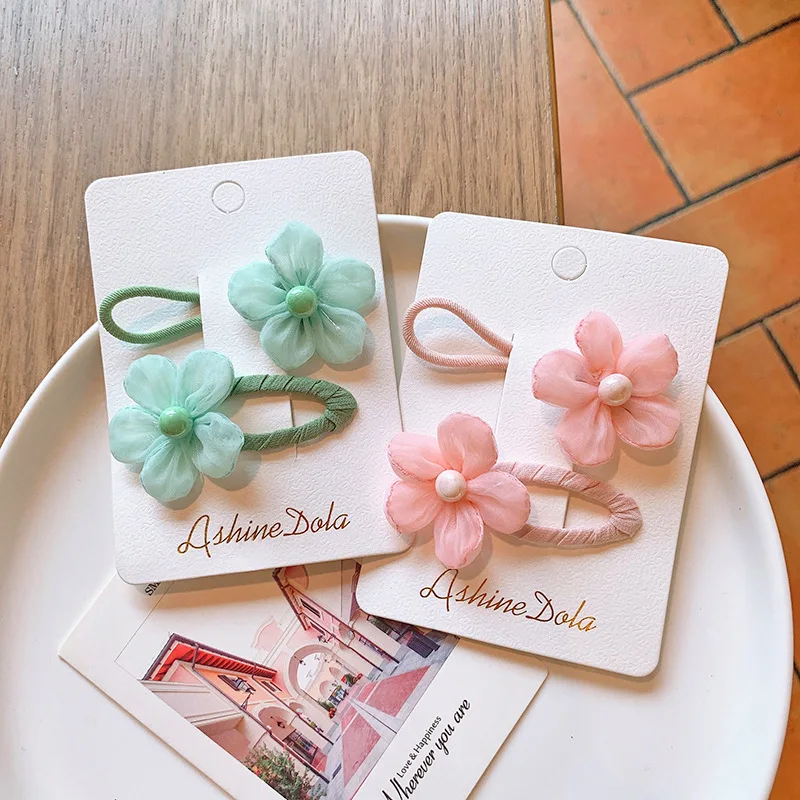 

Korean Style Girls Net Yarn Flower Hair Rope Rubber Band Hair Ties Baby Hair Clip Headwear for Women Fashion Hair Accessories
