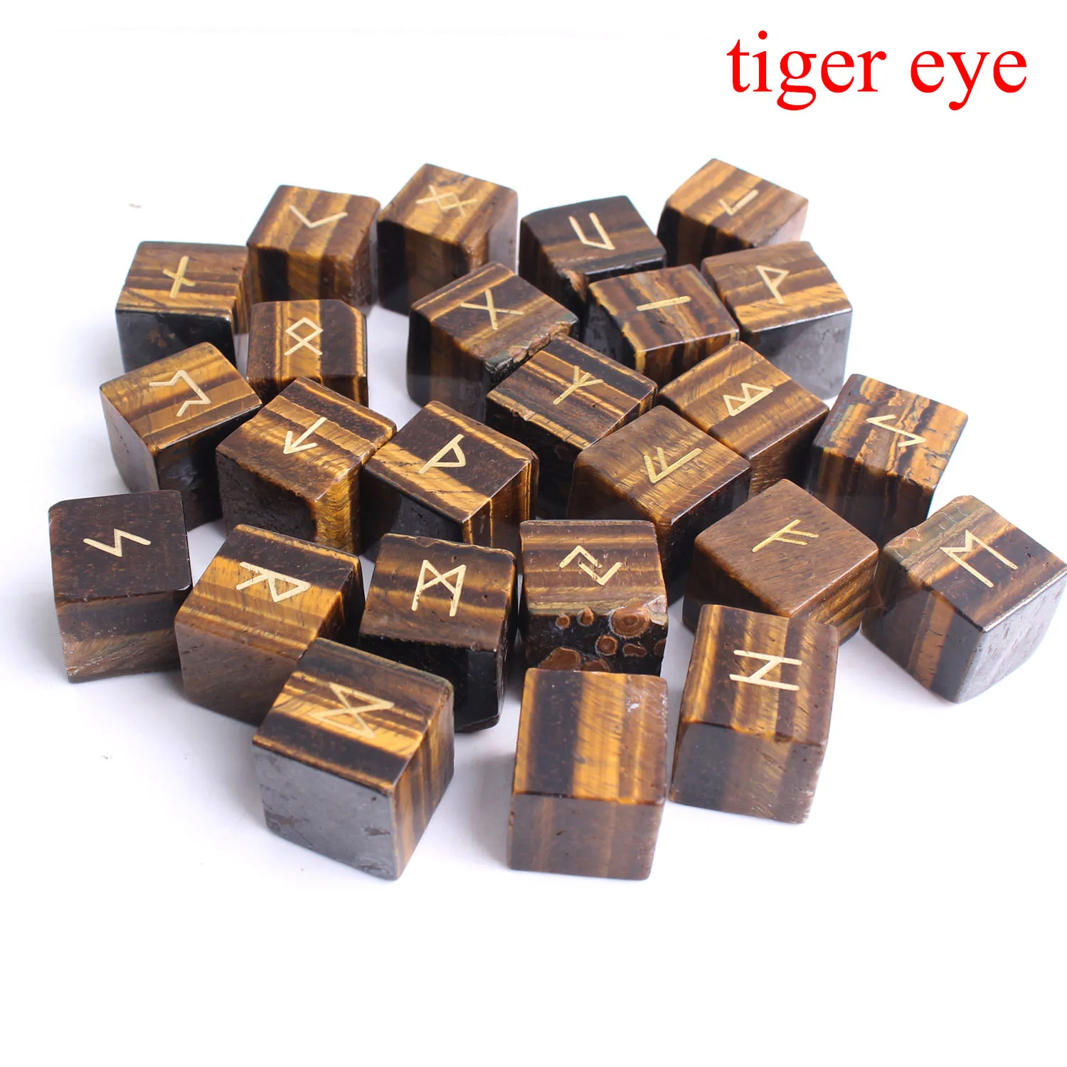 25 шт. Натуральная красная яшма/Розовый кварц/тигровый глаз квадратная гравировка
