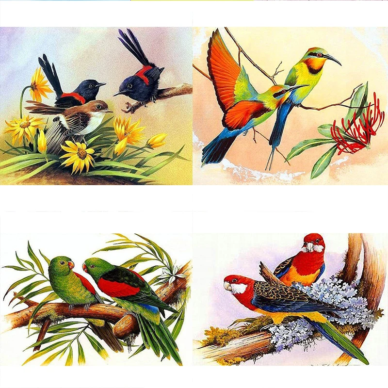 Алмазная 5D Вышивка сделай сам с двумя симпатичными птицами алмазная живопись