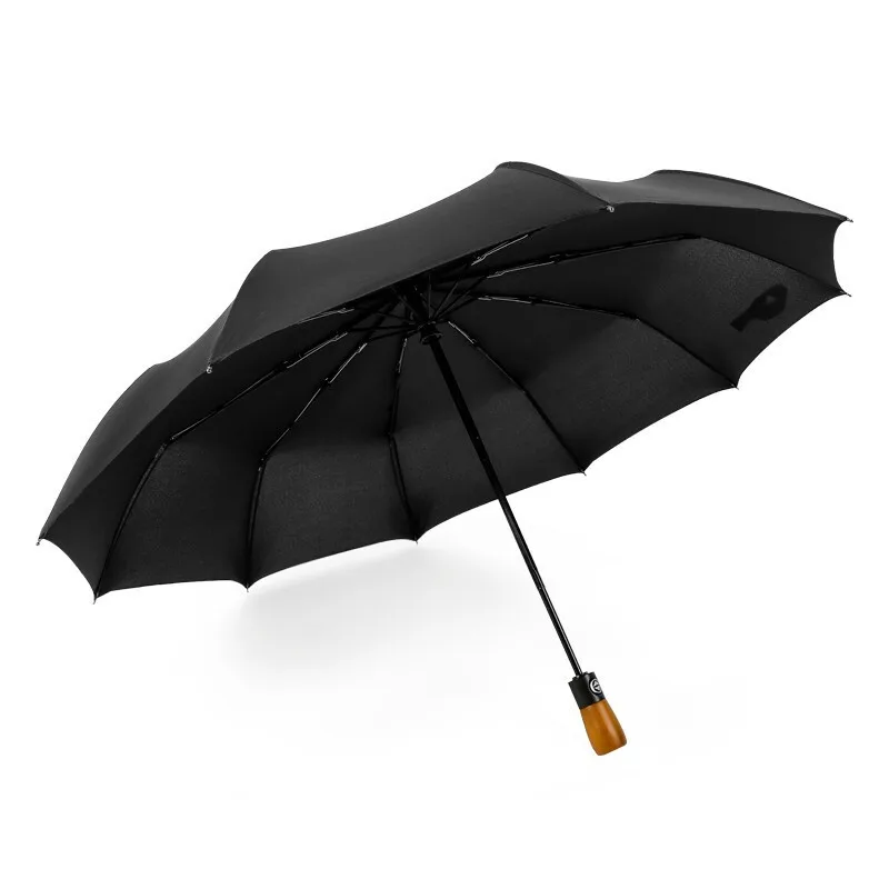 

Umbrella Factory Automatic Solid Wood 10-Bone Folding Men's Automatic Umbrella Double plus Three Fold
