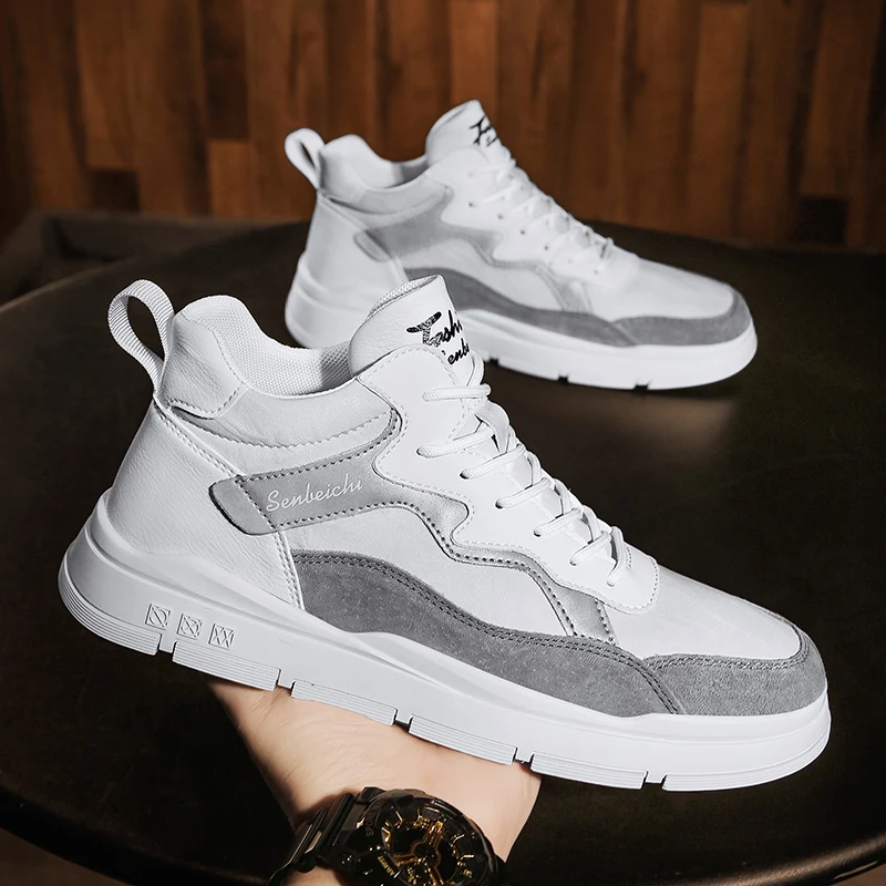 

Brand High Top Men Sneakers New Style Men Vulcanize Shoes Outdoor Men Walking Shoes Light Comfort Men Sport Shoes Zapatillas