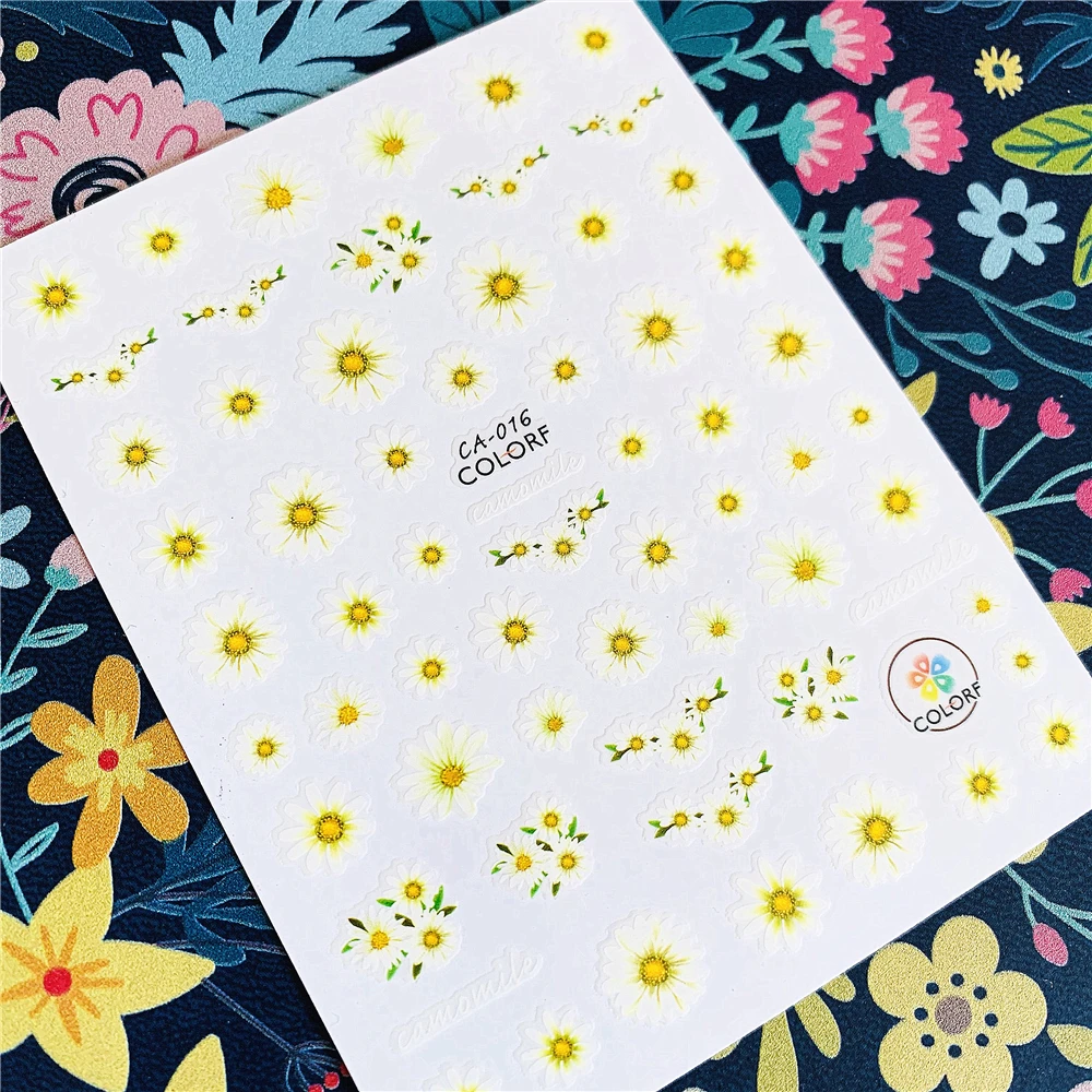 

Newest CA sereis CA-16-123-129 flower 3d nail art sticker nail decal stamping export japan designs rhinestones decorations