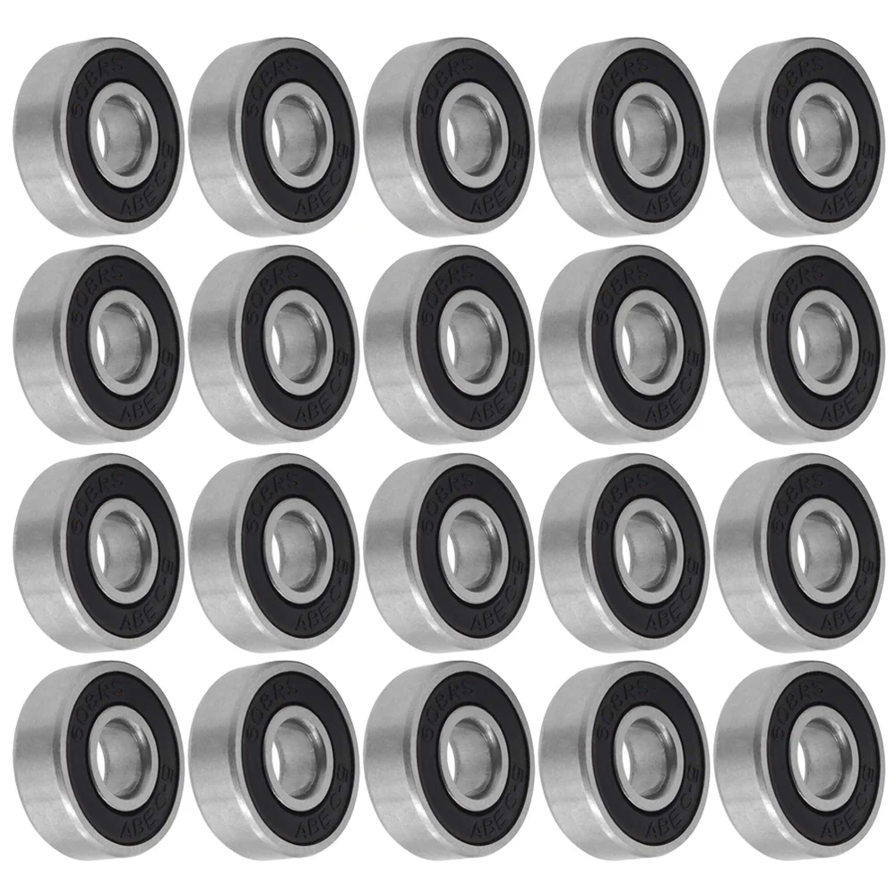 

20pcs 608 2RS Inline Roller Wheel Bearing Anti-rust Skateboard Wheel Bearing Sealed ABEC-9 (Red)