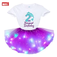kids girl dress sets princess girl set birthday party 2pcs light dresst shirt kids design your name and number birthday present