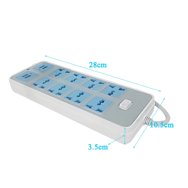 Extension Socket Australia Nz CN 10A Plug 8AC Universal Sockets Outlet 4USB Fast Charger Adapter Power Strip | Электроника
