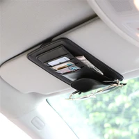 hot sale universal car auto visor organizer holder pu leather case for card glasses accessories sun organizador car styling