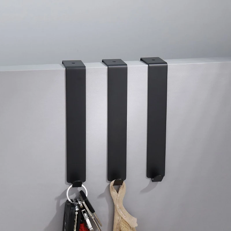 stainless steel door hook black sliver modern bathroom robe hooks coat towel hanging for cabinet kitchen hardware 4 pcs lot free global shipping