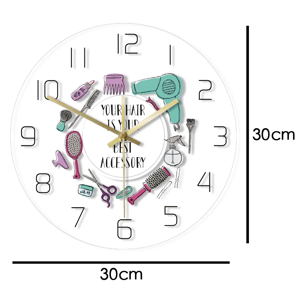 Ваши волосы-лучший аксессуар для парикмахеров современный дизайн настенные часы