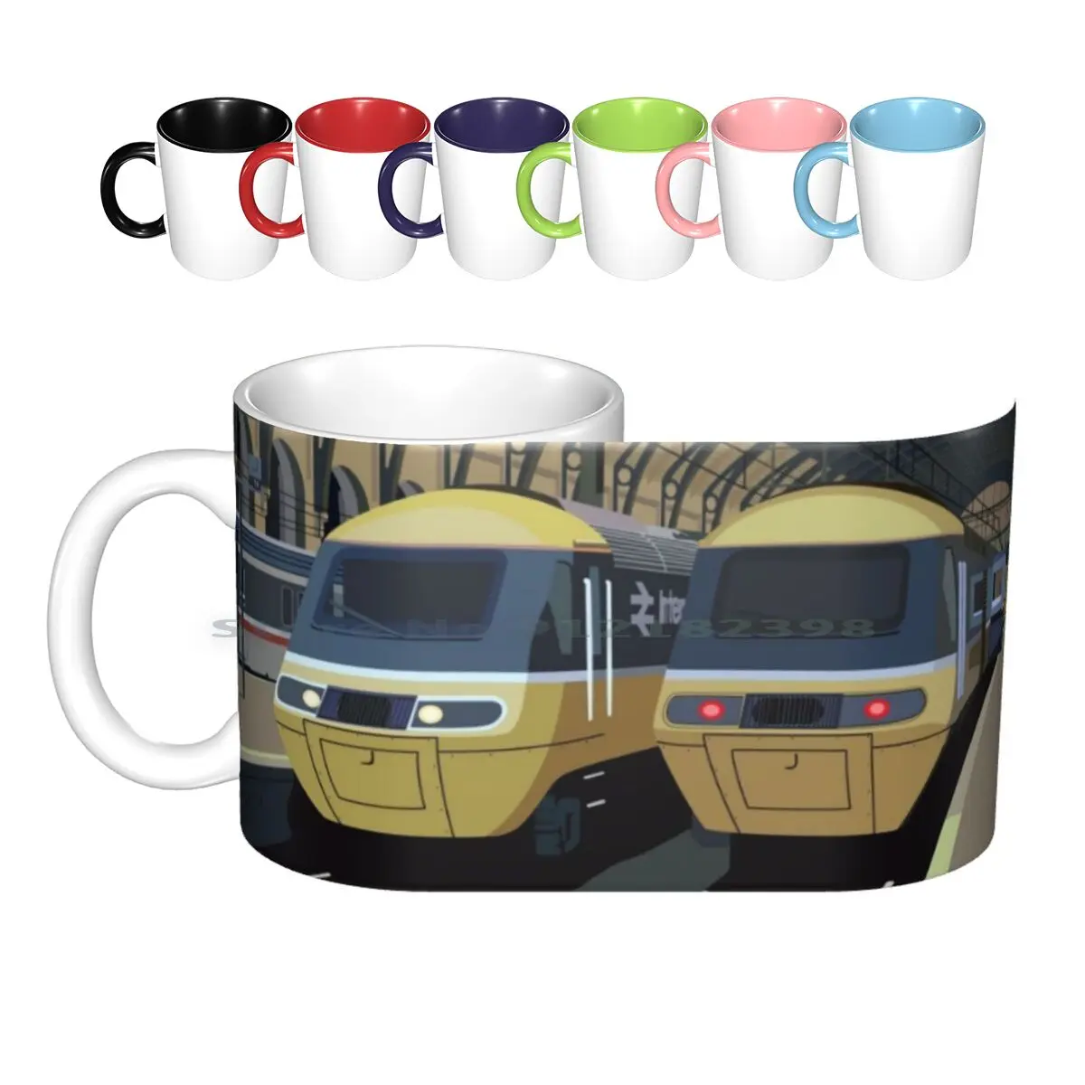 

Run Forever Ceramic Mugs Coffee Cups Milk Tea Mug Express Multiple Unit Rail Train Electric Locomotive Passenger Shunter Trains