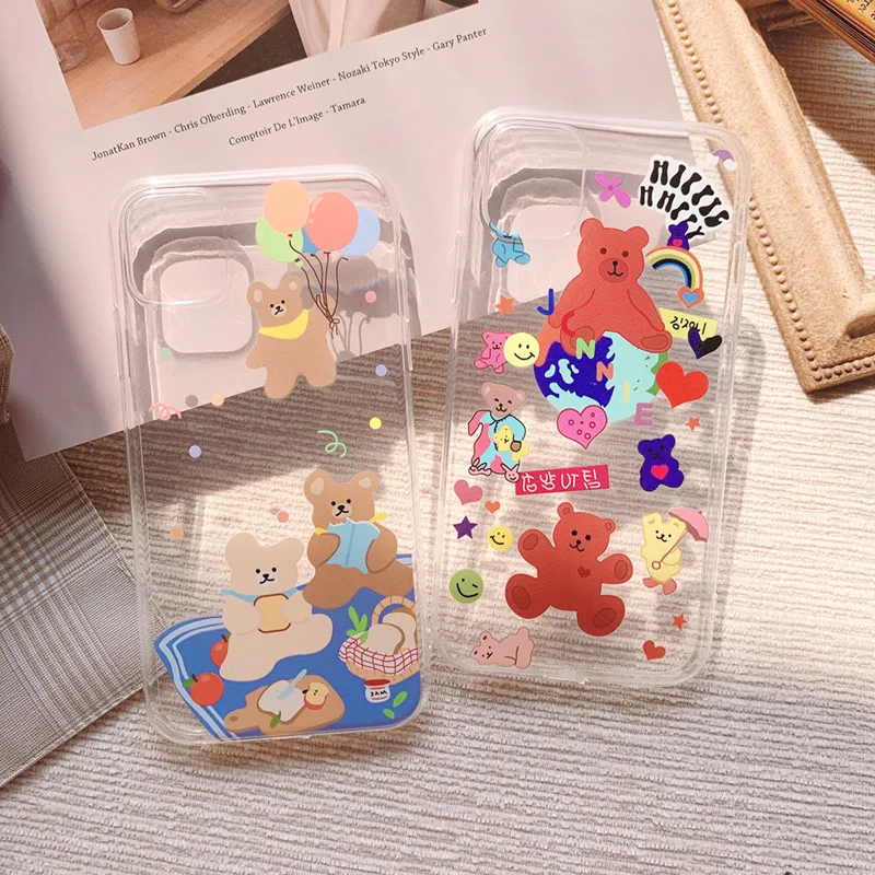 

Cute Cartoon Bear Jennie Phone Case for Apple IPhone 11 Pro X XS Max XR SE 2020 7 7 Plus 8 6s Plus 7Plus Silicone Cover Fundas