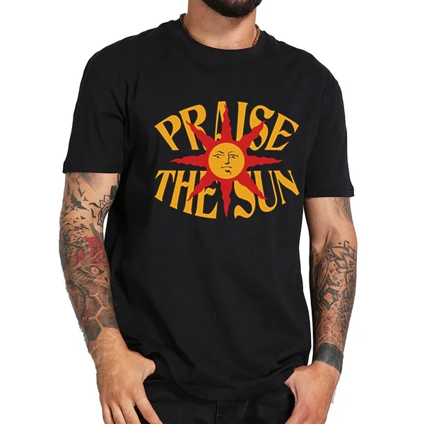 

praise the sun New Clothing T-shirt Men Short Sleeve Cotton T-shirt Tops Tees Hip Hop