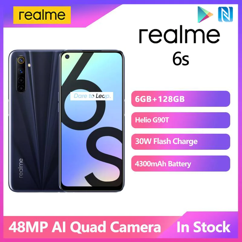 

Смартфон realme 6s, NFC, 128 ГБ, 6,5 Гц, 4300 дюйма, 48 МП, мАч