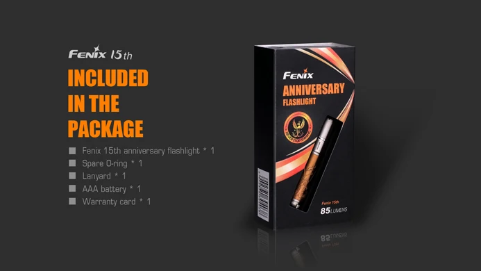 Чрезвычайно Ограниченная серия Fenix 15th Юбилей фонарик со свободными AAA Батарея