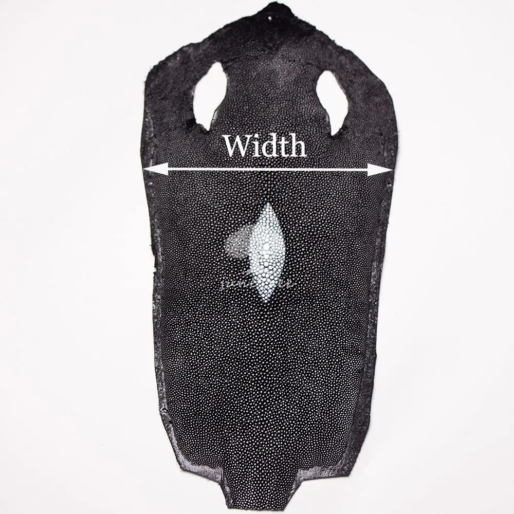 

Junetree Genuine Stingray Skin Leather Hide Pelt Black Grained large big size Natural Manta Ray Fish Skin