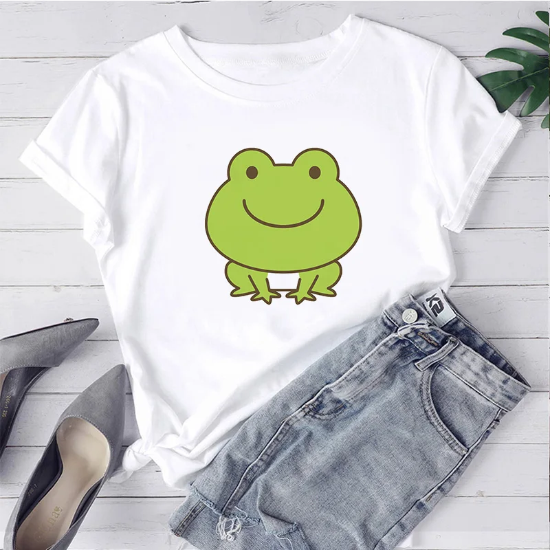 

New Skateboard Frog T shirt Tops Summer Casual Oversized Women T-shirts Ulzzang Hip Hop Streetwear Harajuku Short Sleeve Tshirt