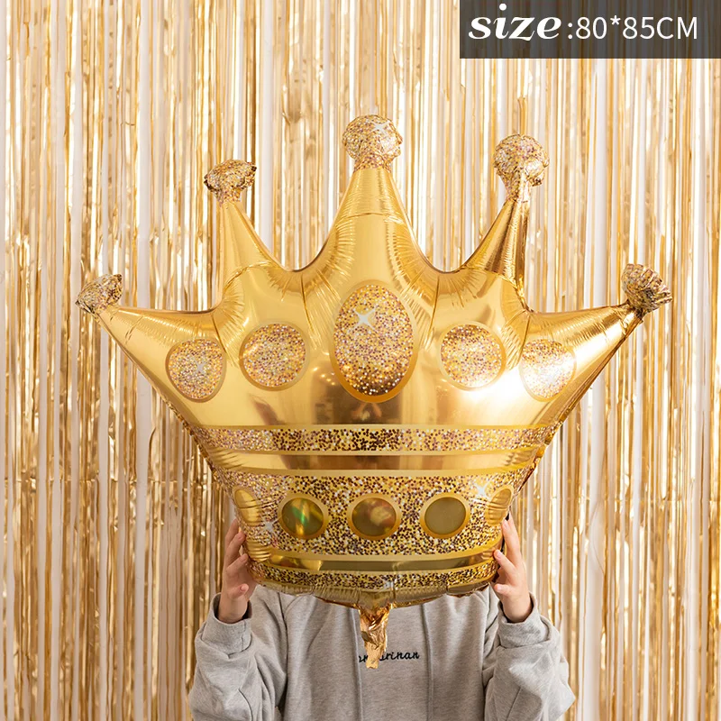 Crown 30-й день рождения Золотая Корона бокалы для шампанского Бутылка для виски фольга Воздушные шары школьные вечерние металлические вечерние шары - Цвет: Crown