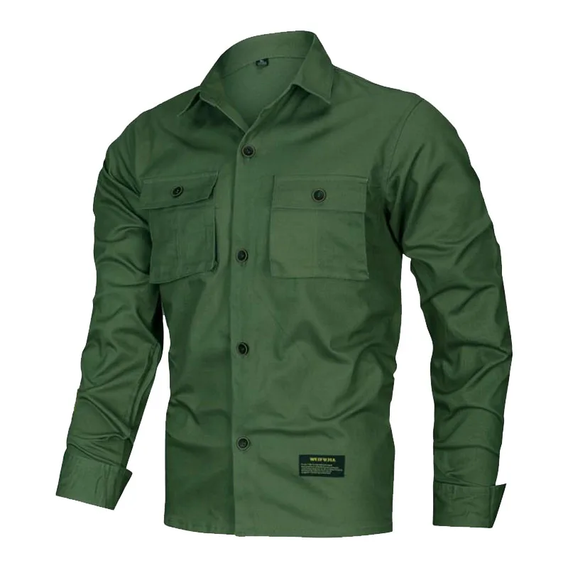 Мужская тактическая рубашка хлопковая дышащая быстросохнущая в стиле милитари с