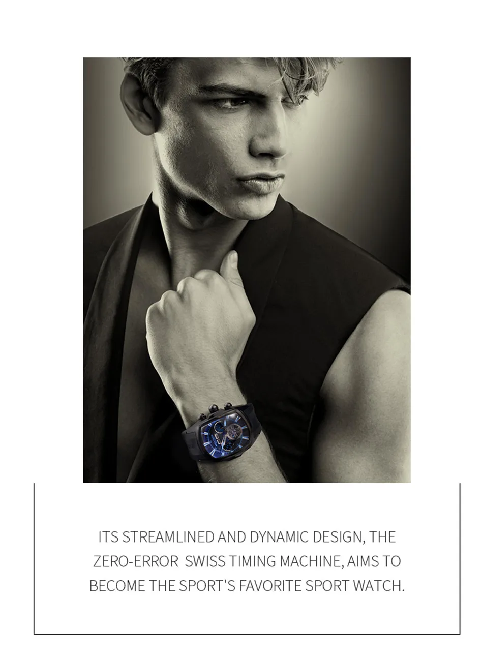 Топ бренд Reef Tiger Reloj Hombre Роскошные Tourbillon циферблат автоматические часы с резиновым ремешком механические водонепроницаемые мужские часы даты Relogio Masculino+ подарок