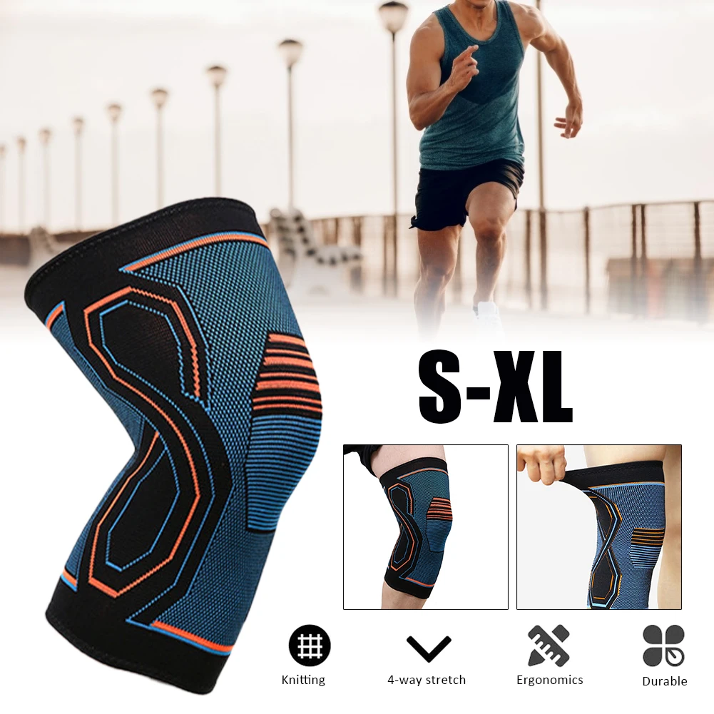 

1PC Sport Pressurized Kneepad Elastic Knee Pads Support Sleeve Basketball Volleyball Brace Training Fitness Protector Knee Guard