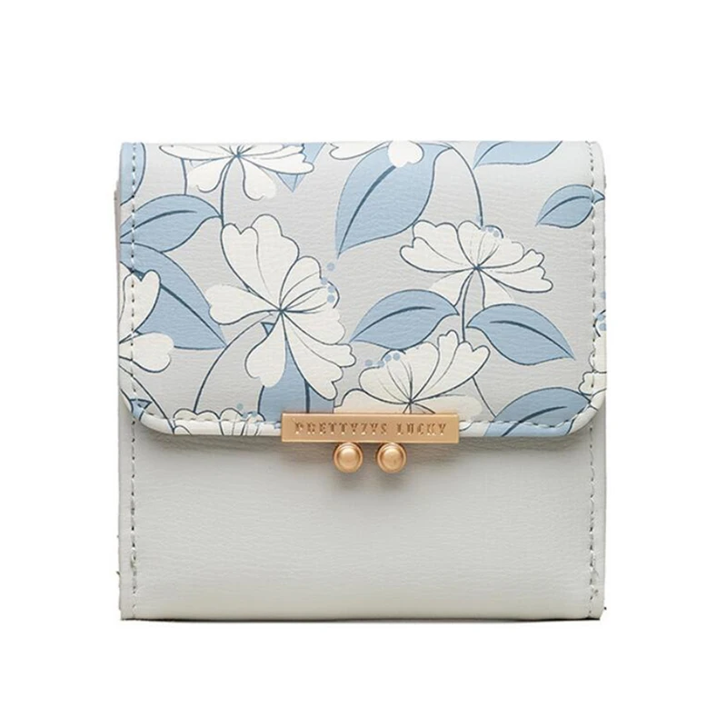 

Brand New Small Fresh Printed Women Short Wallet Sweet Lady PU Girl Purch Coin Wallet Card Package