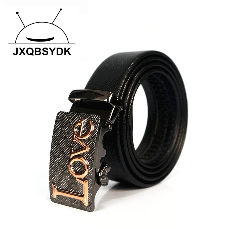 

JXQBSYDK Luxury Brand Designer Belts Men High Quality Leather Belts for Men LOVE Buckle Gift