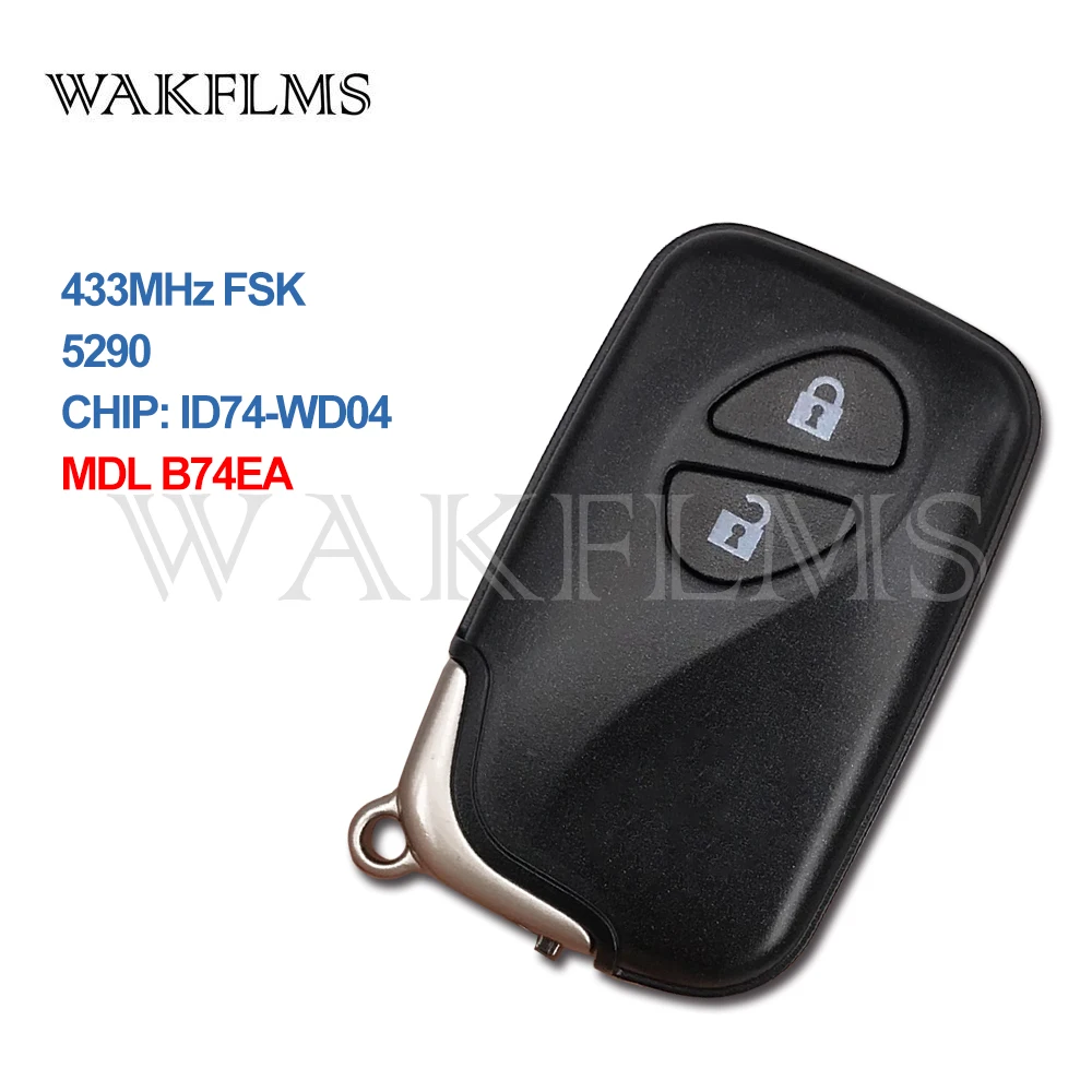 2 кнопки 433 МГц ID74 чип PCB 5290 умный ключ без ключа для Lexus CT200H RX350 RX450H Замена