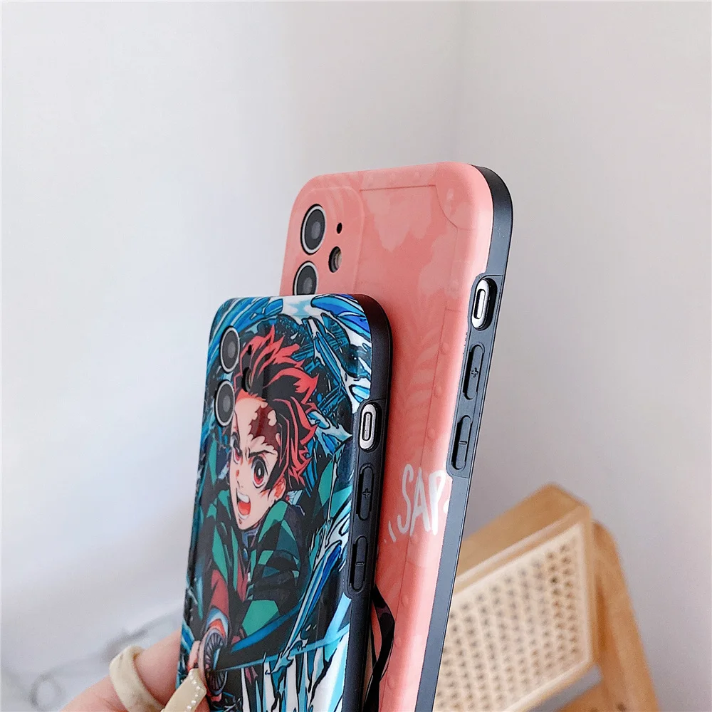 hot deals japan anime demon slayer kamado nezuko phone case for iphone 12 11 pro max 7 8 plus xr x xs max se2020 cute soft cover free global shipping