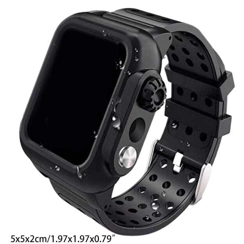 

IP65 waterproof case for Watch Series 6/5/4/SE, 360 shockproof, i Watch Built-in Screen Protector PC Case PET Film All
