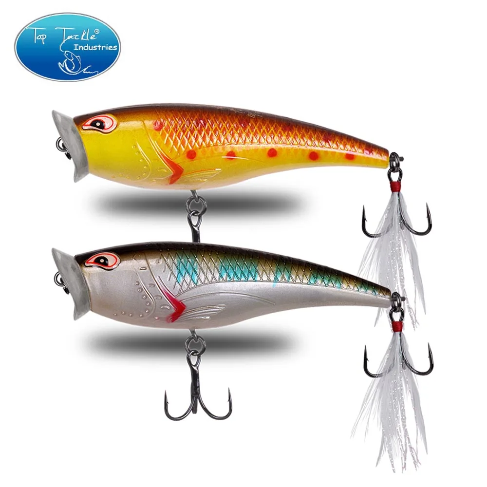 

floating popper fishing lure for pike Cf Lure Topwater 80mm 12gHard Bait Big Mouth Bass Fishing Lure Tackle 3D Eyes