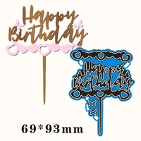 metal cutting dies happy birthday decoration for card diy scrapbooking stencil paper craft album template dies 6993mm