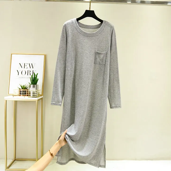 Женская ночная рубашка Fdfklak в Корейском стиле на весну и осень свободное платье