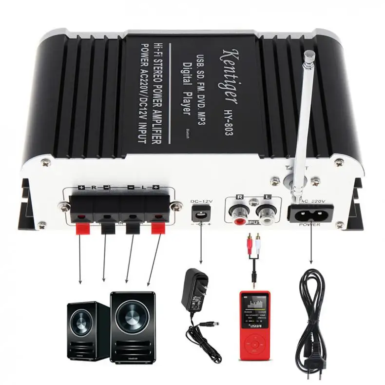 2CH Hi-Fi Bluetooth автомобильный аудио усилитель мощности FM стерео радио плеер