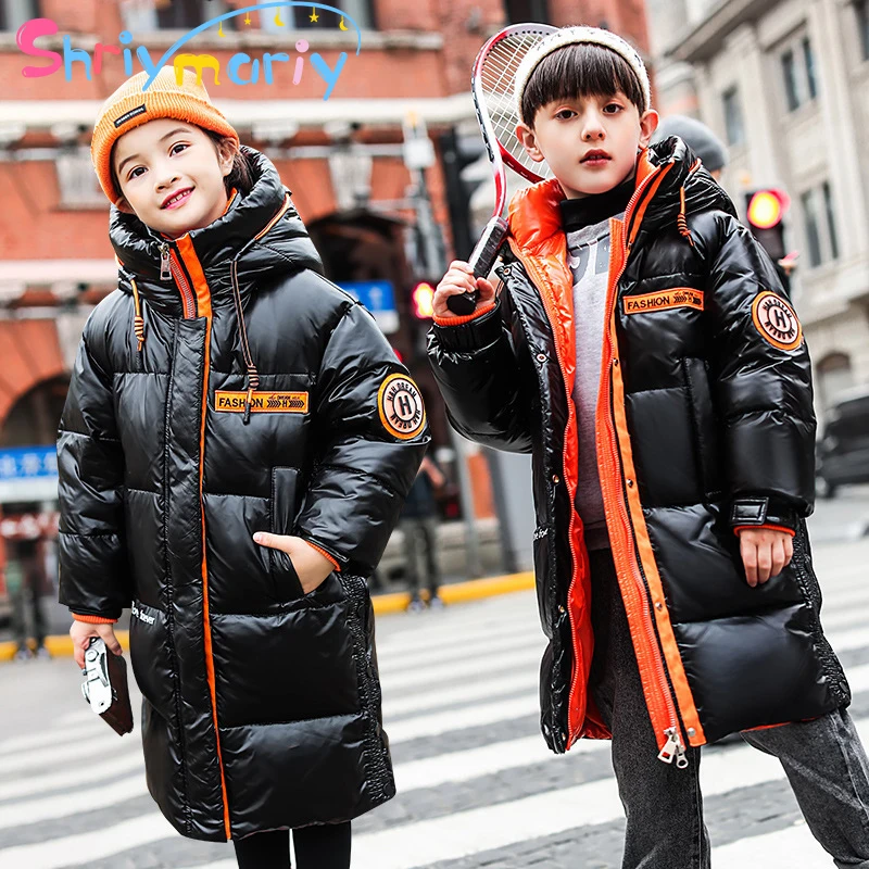 

Winter Fashion Teenager Jacket Boys Hooded Parka Wadded Outerwear Children Thicken Warm Outer Clothing Kids Coat Girls Clothes