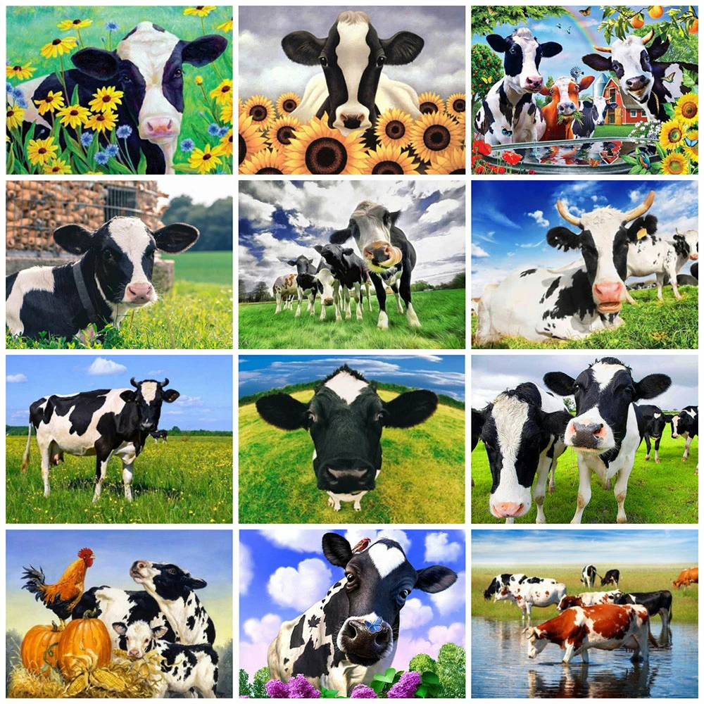 

Royal Secret Diamond Painting Full Square Animals Cross Stitch Diamond Embroidery Cow Sale Rhinestones Art Handicraft Home Decor