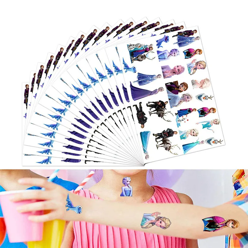 Disney холодное сердце наклейка Татуировка детский день рождения украшения Анна