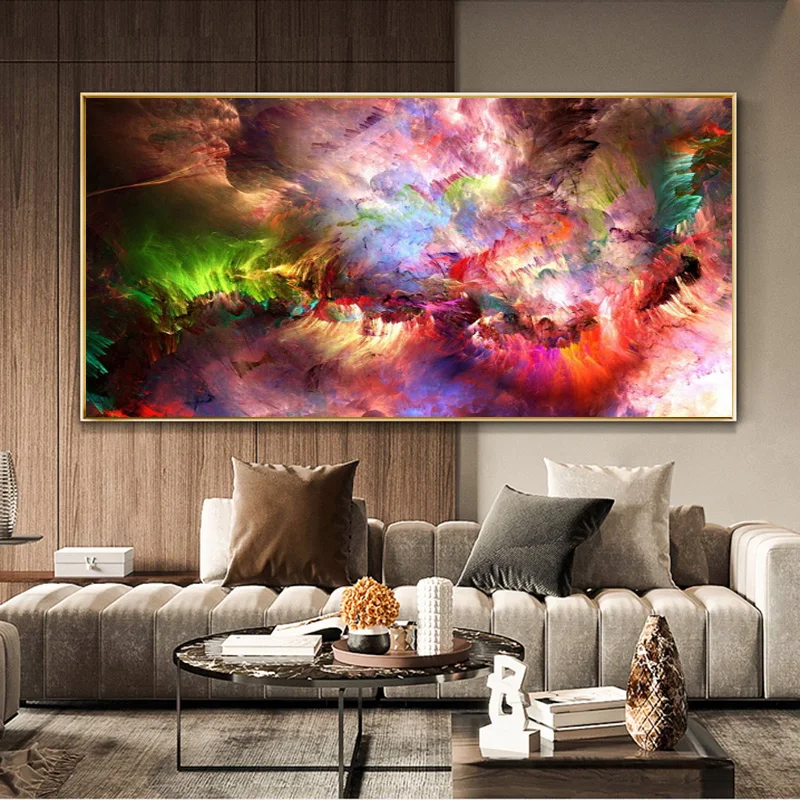

Modern Abstract Landscape Canvas Colorful Cloud Print Poster Oil Painting Nordic Art Picture for Living Room Wall Decor No Frame
