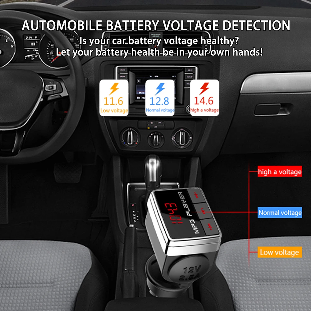 

Car Bluetooth MP3 Player Adapter Wireless Bluetooth USB Fast Charger Car FM Transmitter TF Card Transmitter