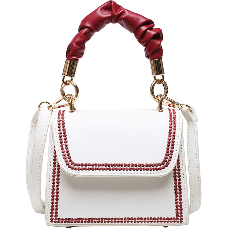 

Vintage Square Crossbody bag 2020 New High-quality PU Leather Women's Designer Handbag Chic Shoulder Messenger Bag Small Purses
