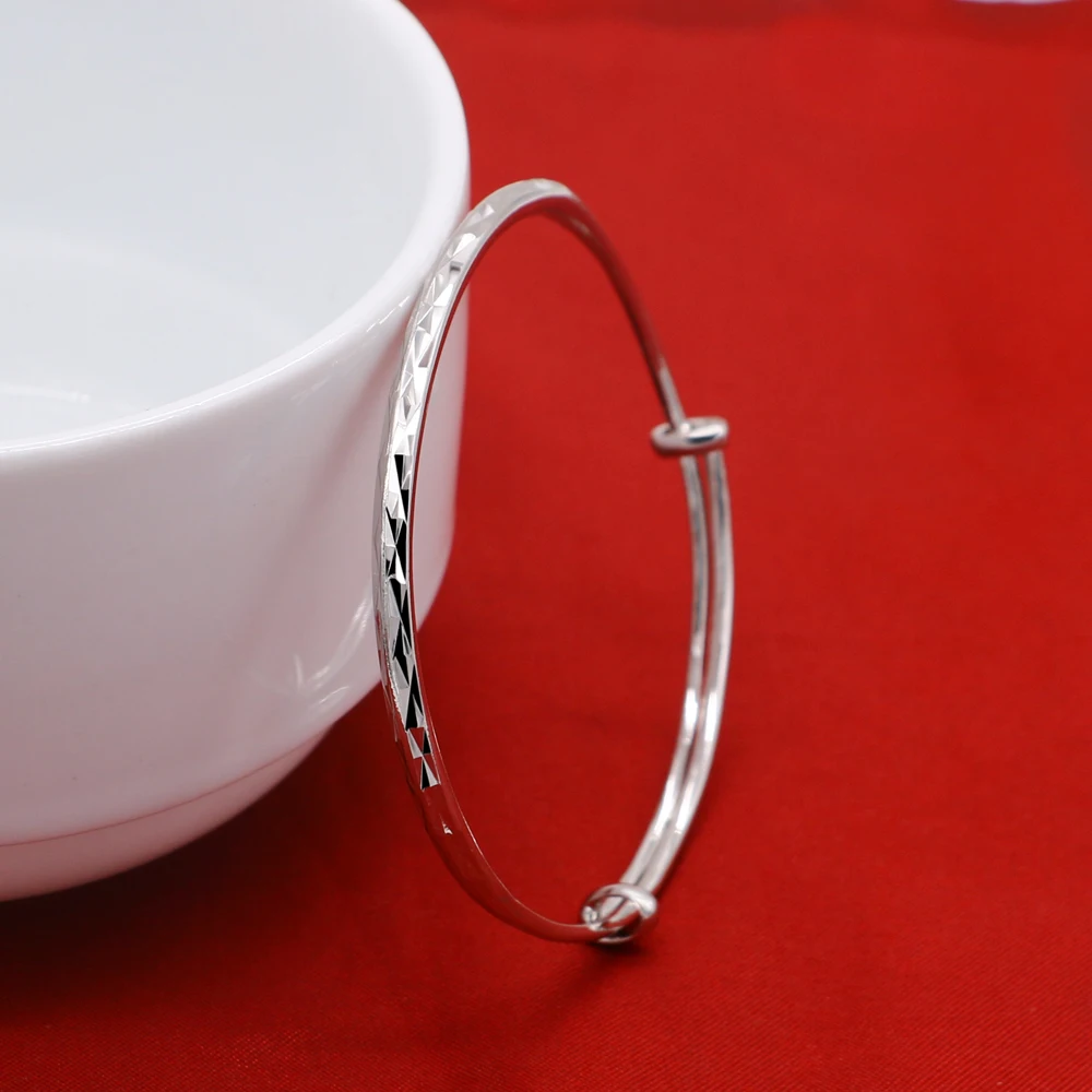 Модный браслет с гравировкой для девочек 100% Стерлинговое Серебро 925 пробы