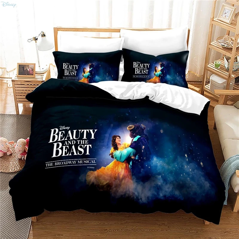 

New Cartoon Beauty and The Beast Bedding Sets Printed 3d Duvet Cover Set with Pillowcase Twin Full Queen King Size Dropshipping
