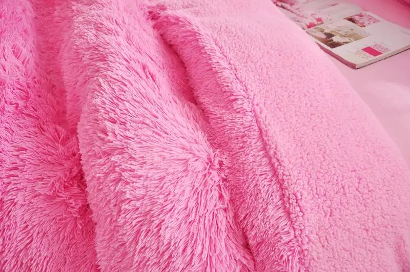 Комплект постельного белья из искусственного меха 43 плюша пушистый пододеяльник