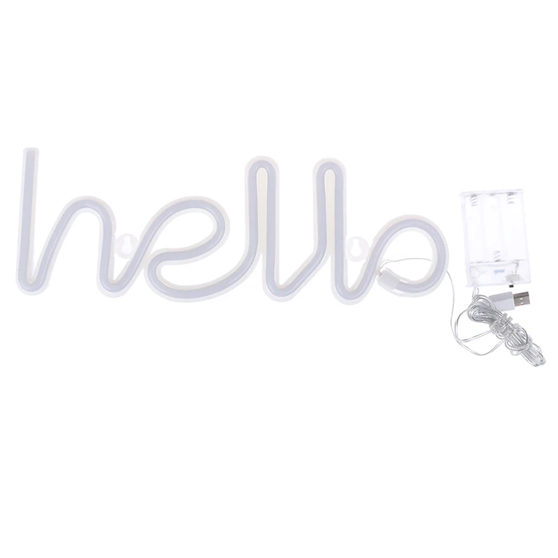 Ночник неоновый Алфавит Hello неоновые огни для дня рождения Свадебная вечеринка спальня настенный Декор ночник