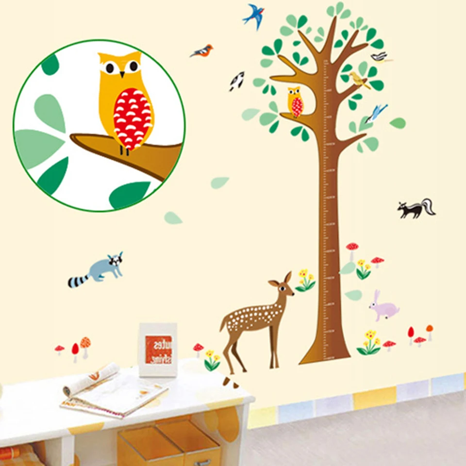 3D наклейки на стену с милой совой и животными для детской комнаты украшения